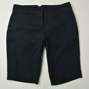 Old Navy Size 1 Juniors Womens BLACK Stretch BERMUDA Chino Trouser Style SHORTS‎